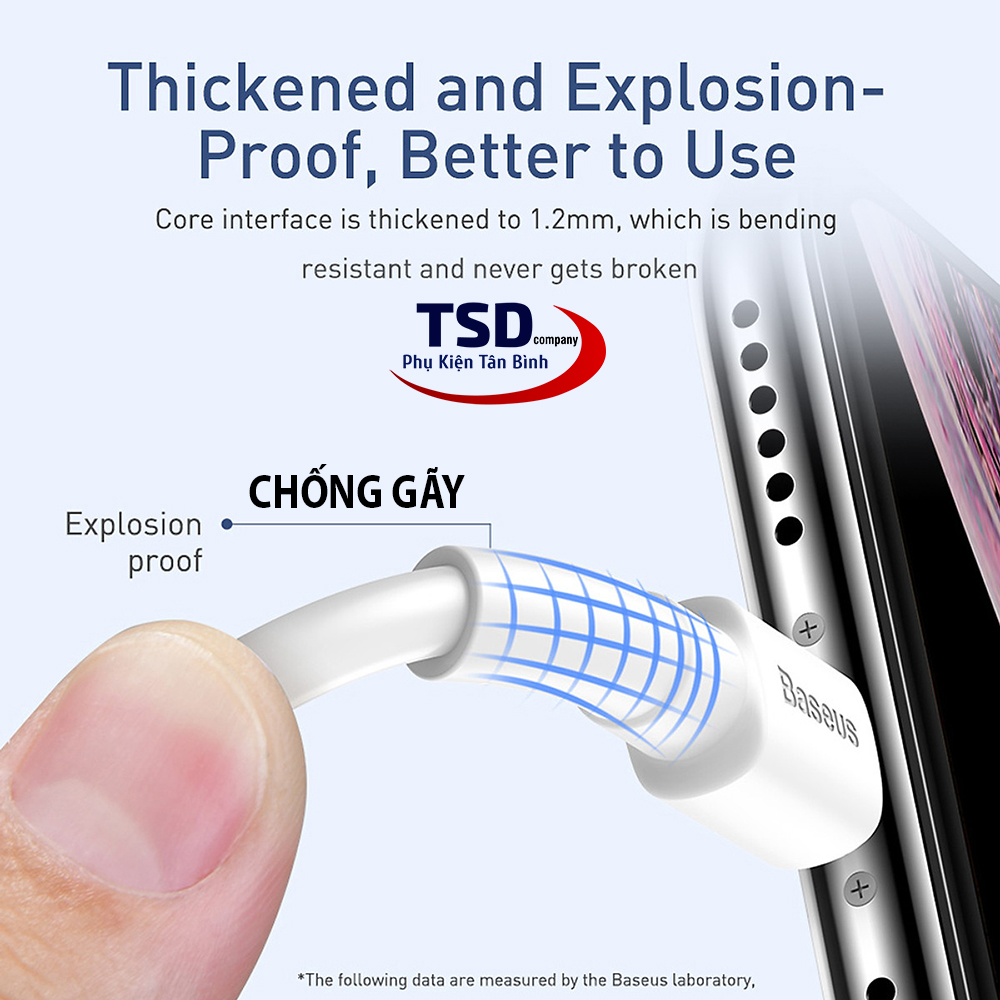 Cáp Sạc Nhanh Siêu Bền Baseus Mini White Dùng Cho Smartphone Tablet ( Quick Charging & Sync Data TPE Cable )