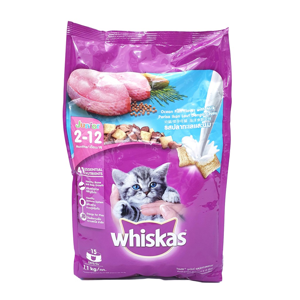 Thức Ăn Cho Mèo Con Dạng Hạt Whiskas Junior Túi 1,1 Kg