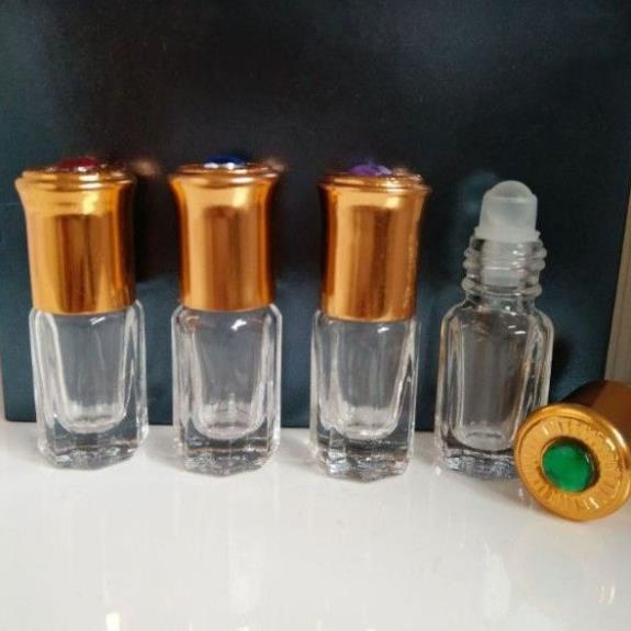 [3ml/6ml] Vỏ Lọ chiết nước hoa Dubai bi lăn Ruby rỗng đựng dầu thơm