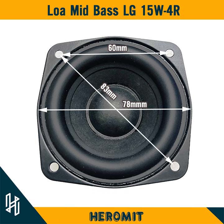 Loa Mid Bass 3inch 15W 4R chất lượng ( bản giới hạn )