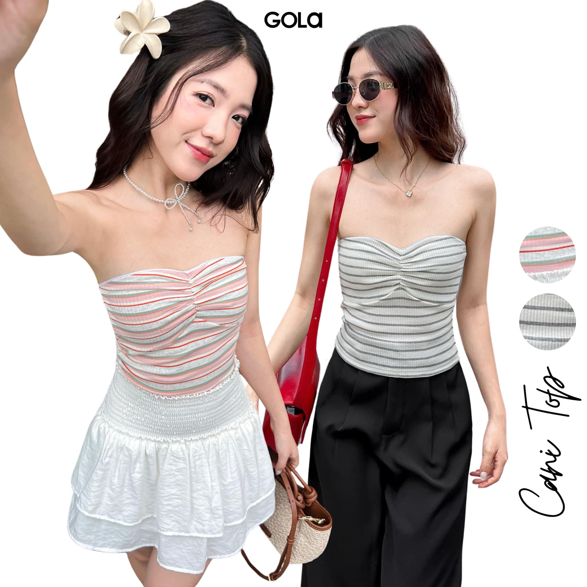GOLA - CANI TOP - Áo quây ống thun sọc