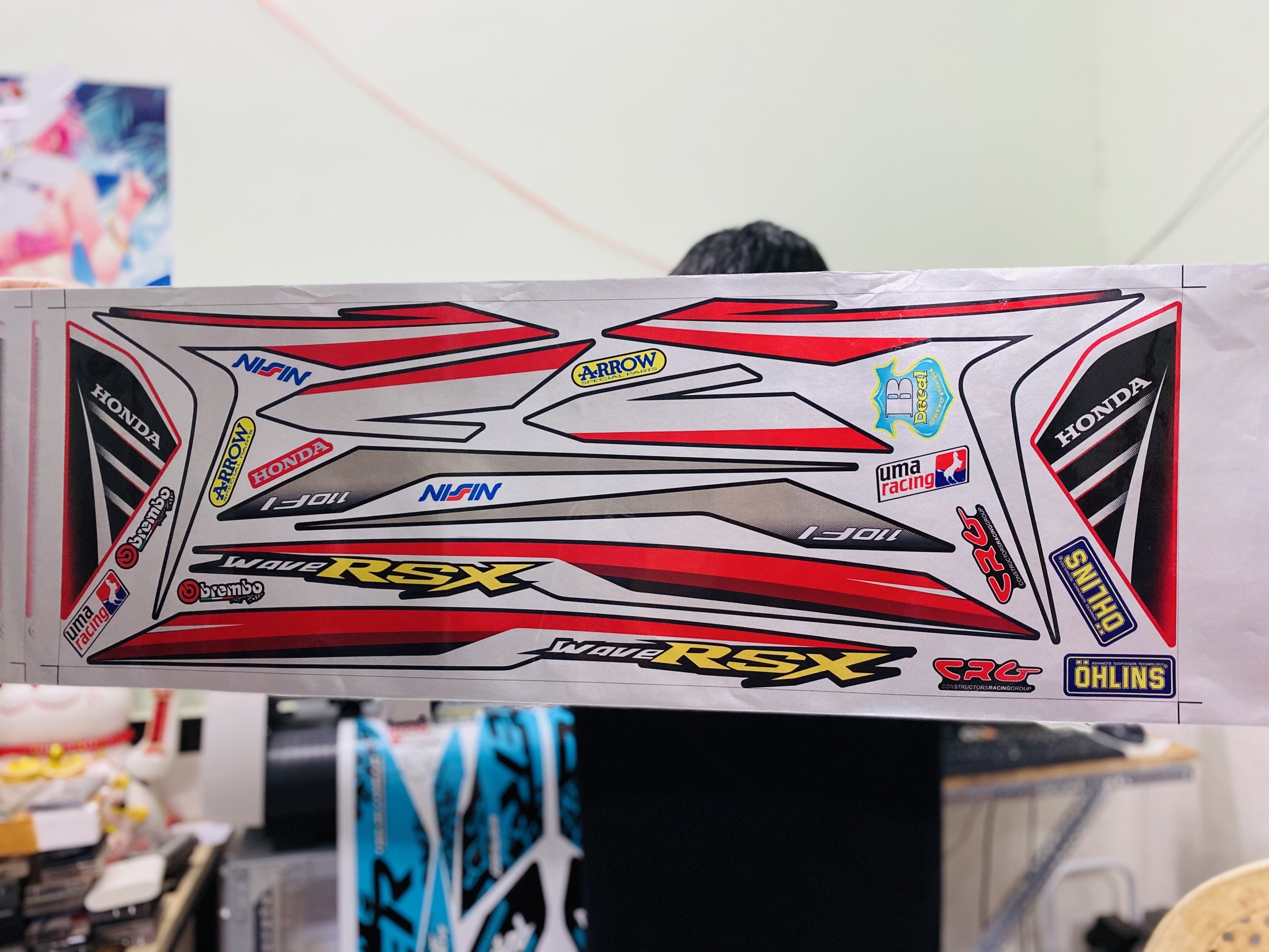 Tem xe wave rsx 2014 đỏ đen Candy