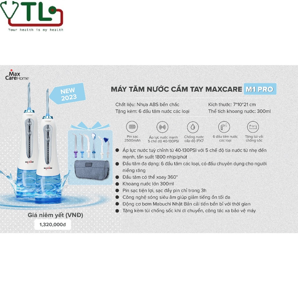 Máy tăm nước cầm tay Maxcare M1Pro