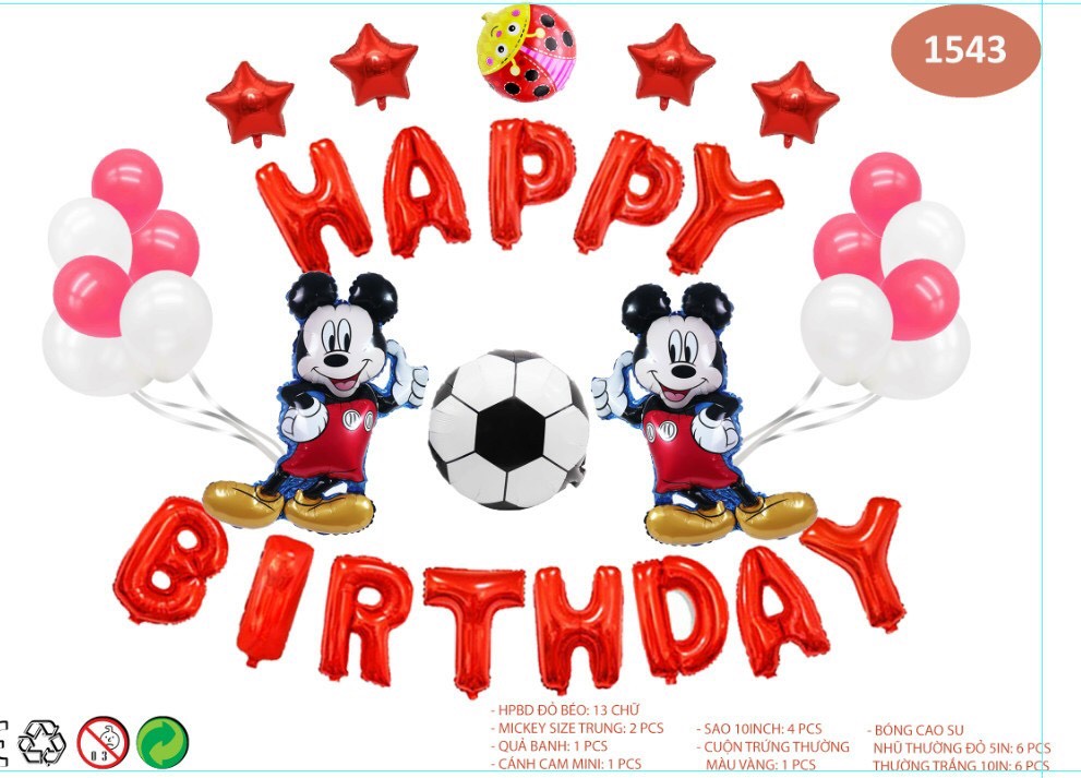 set trang trí sinh nhật mickey