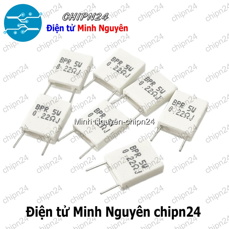 [3 con] (F323) Điện Trở Sứ 5W Loại Đứng (0.01R/0.02R/0.05R/0.1R/0.15R/0.2R/0.22R/0.25R/0.33R/0.47R/0.5R) - [Chọn Loại] - HHH.00369