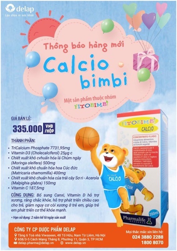 FITOBIMBI CALCIO Bổ xung canxi cho Bé