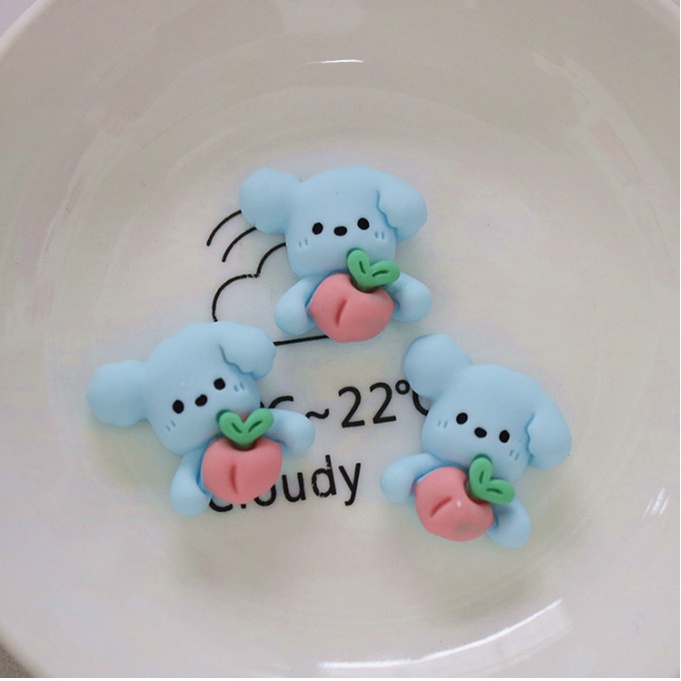 Charm White pink bear pink bear rabbit and peach blossom clip hairaccessories, Jibbitz, water bottle, phone case, DIY