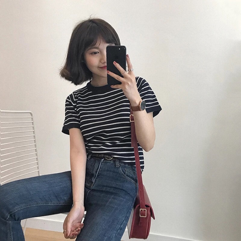 Áo thun nữ kẻ sọc style Hàn quốc xịn