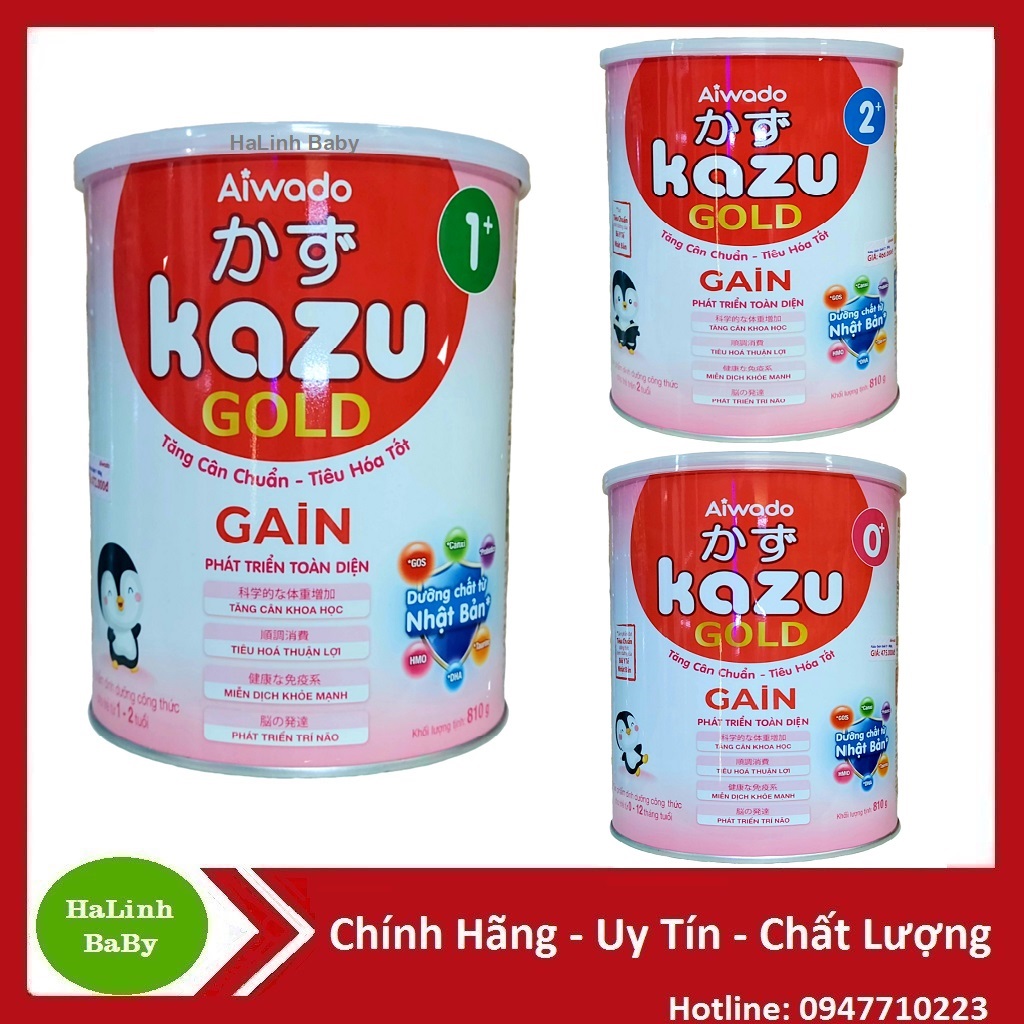 Sữa Kazu Gold Gain 0+ 1+ 2+ 810g Date 2023