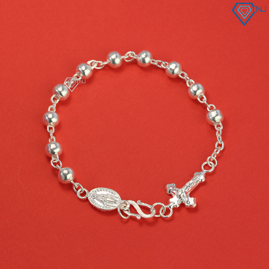 Lắc tay nữ bạc đẹp - Tràng hạt mân côi thánh giá LTN0190 - Trang Sức TNJ