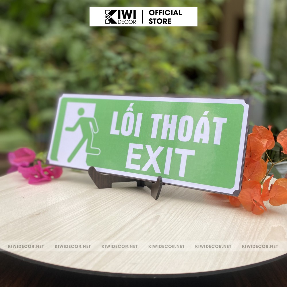 Biển Lối Thoát - Exit, Biển Báo Chỉ Dẫn An Toàn, Chất liệu Gỗ cao cấp