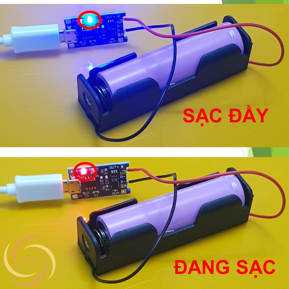 Mạch sạc pin 18650 lithium 3.7-4.2v tp4056 micro usb