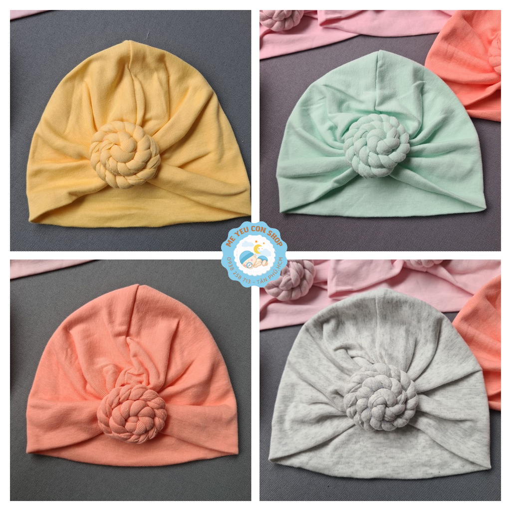 Nón turban màu cho bé gái