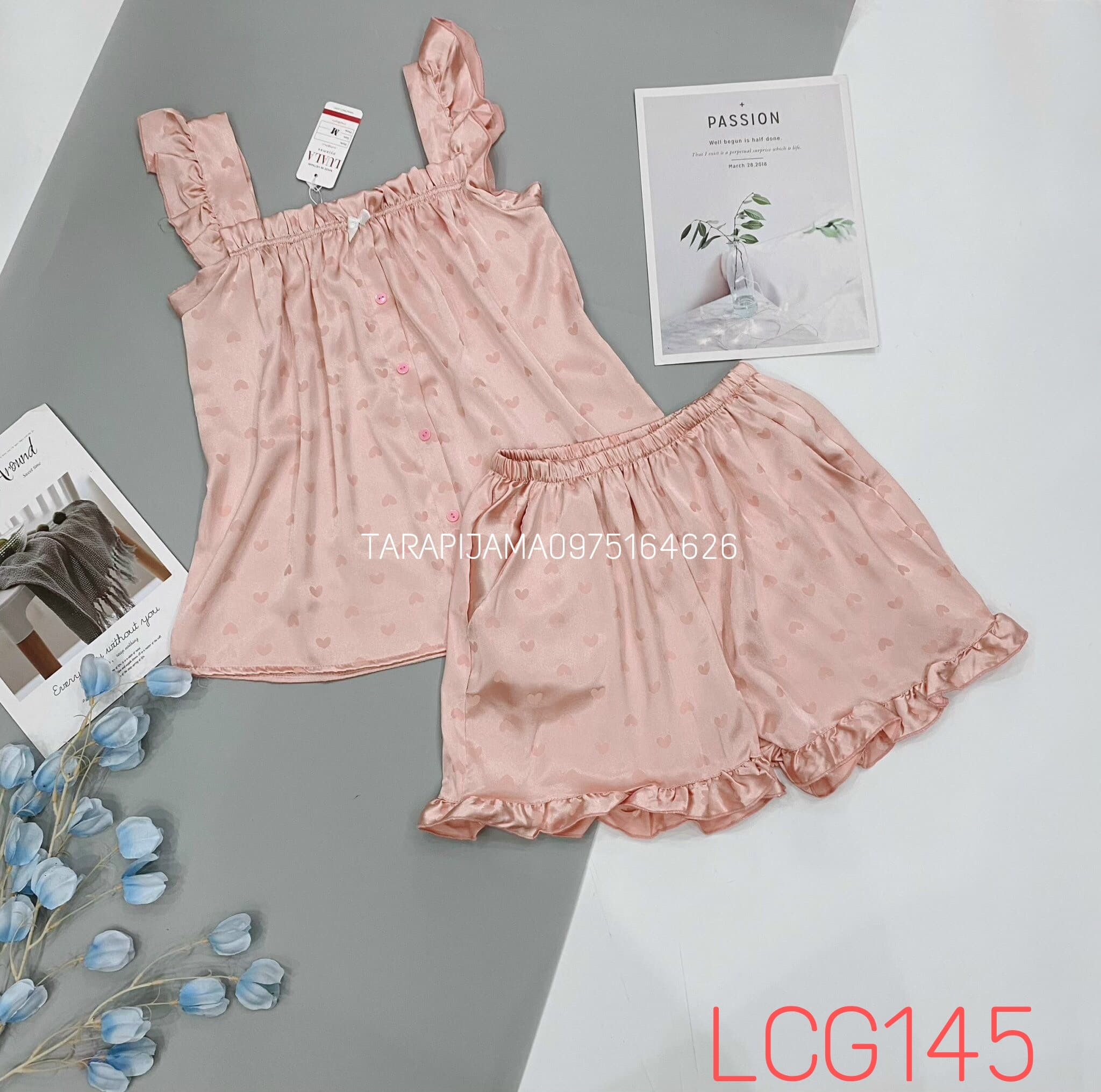 Bộ lụa gấm đùi cánh tiên -bộ ngủ navy siêu đẹp