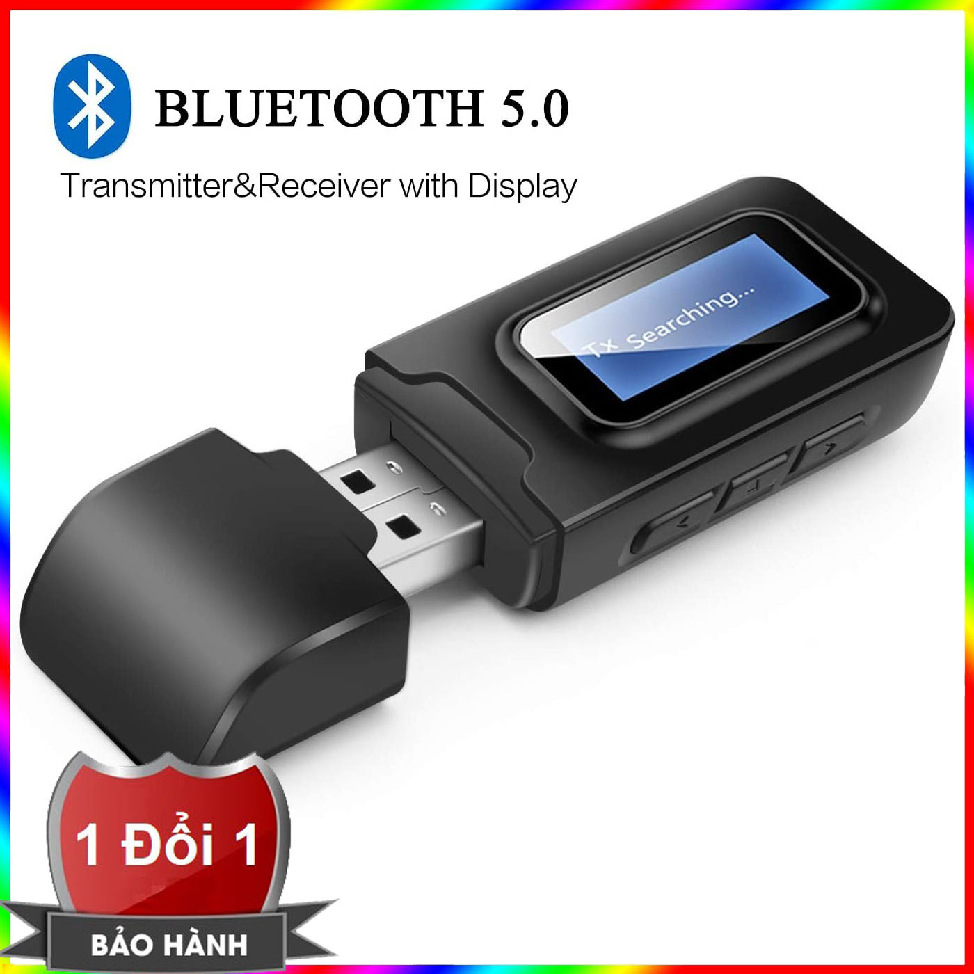 Bộ thu phát nhạc Bluetooth 5.0 có màn hình hiển thị - Bộ thu phát bluetooth 2 trong 1 màn hình LCD
