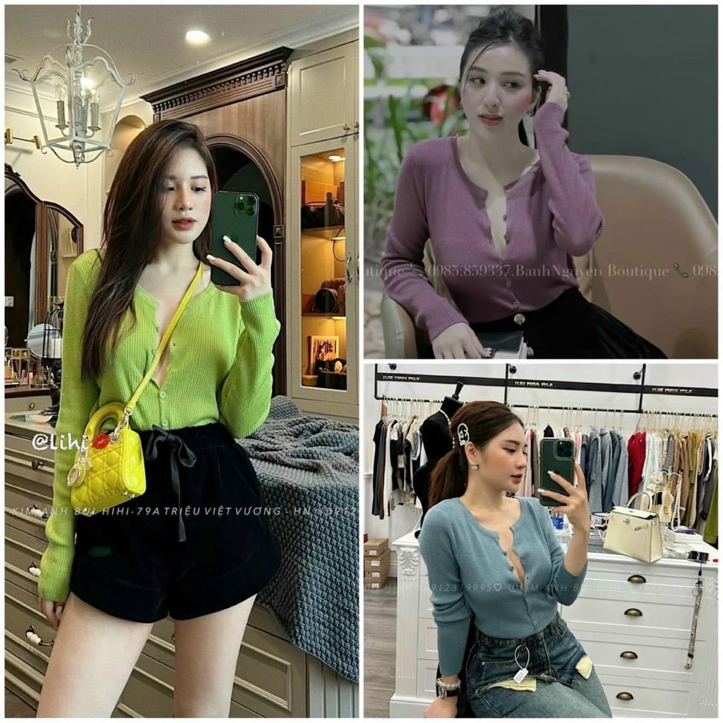 ÁO len mềm cúc trước nhiều màu xinh (kèm ảnh thật và video)