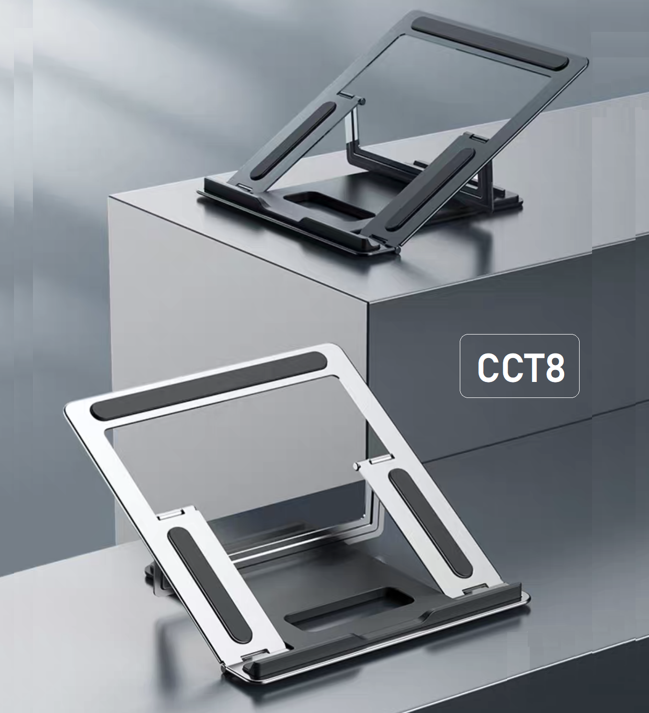 Giá đỡ laptop nhôm tản nhiệt có thể gấp gọn CCT8 kích thước lớn cho laptop, tablet, iPad, Macbok