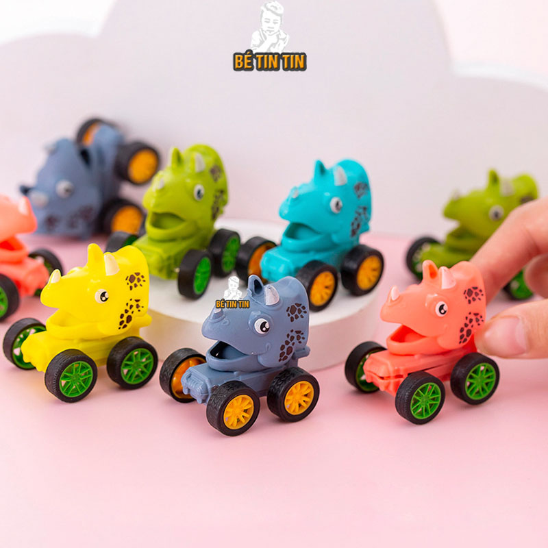 Xe mini chạy cót Khủng Long, đồ chơi xe chạy cót cho bé (1 Cái)