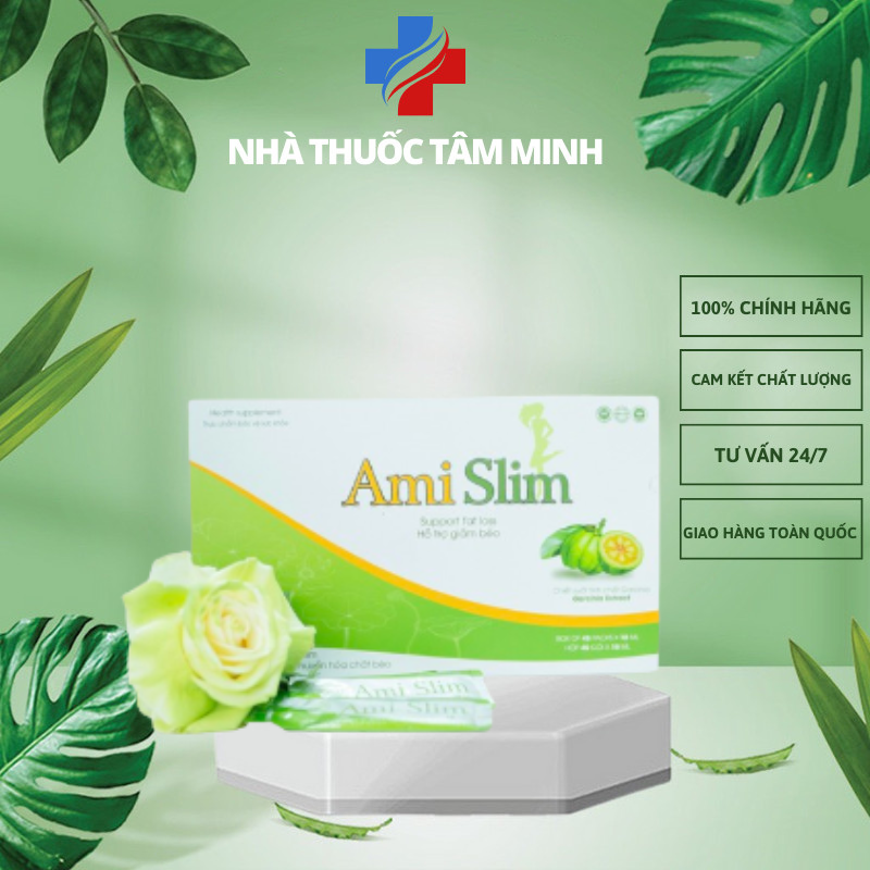 Thạch giảm cân ami slim hỗ trợ giảm cân hộp 45 gói tiện lợi