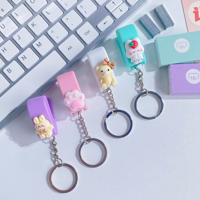 [MUA 2 GIẢM 5%]Móc Khoá Đồ Bấm Kim Mini Mẫu Thú Cute