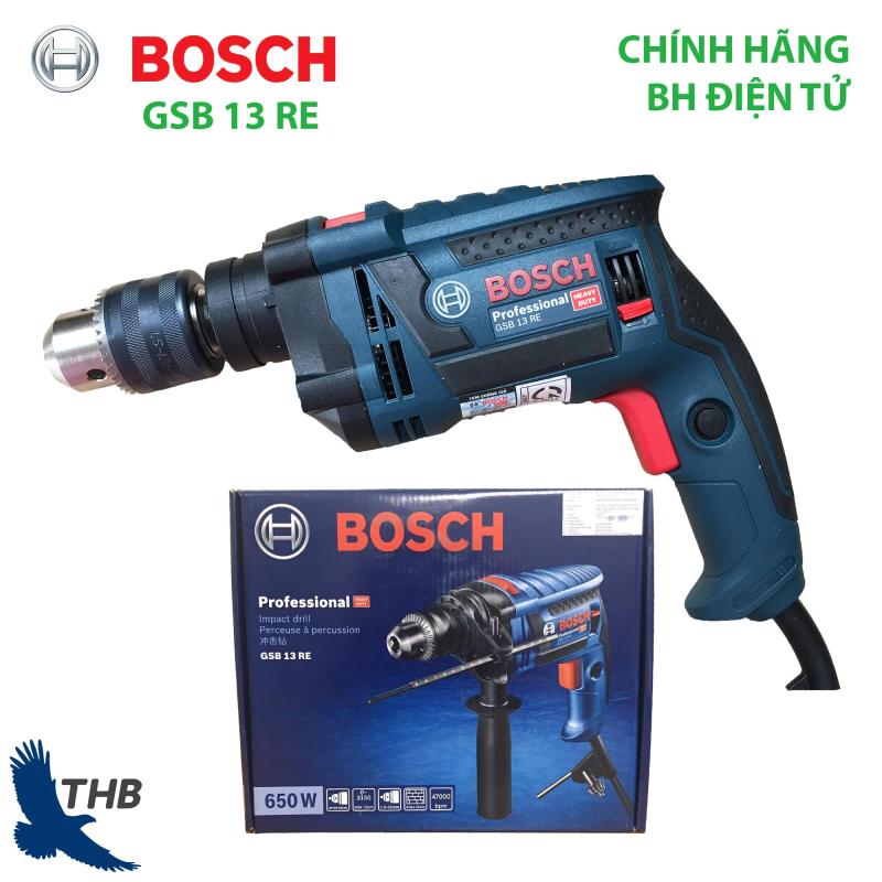 Máy khoan đa năng Máy khoan động lực Bosch GSB 13 RE Xuất xứ Malaysia Công suất 600W Bảo hành điện tử 12 tháng