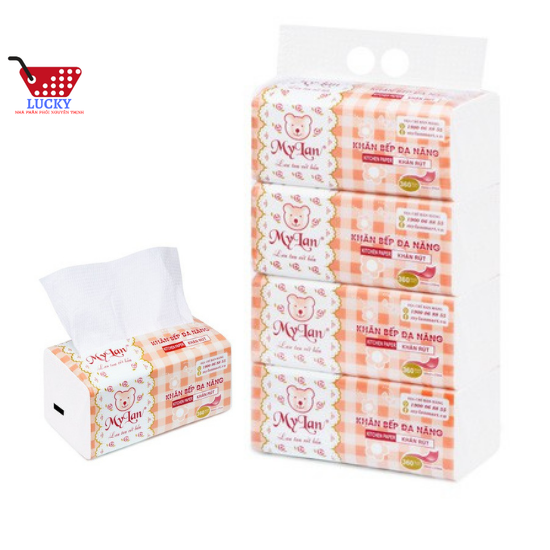 1 BịchKhăn Giấy rút Lau bếp đa năng Mylan,Thấm sạch mọi dầu mỡ