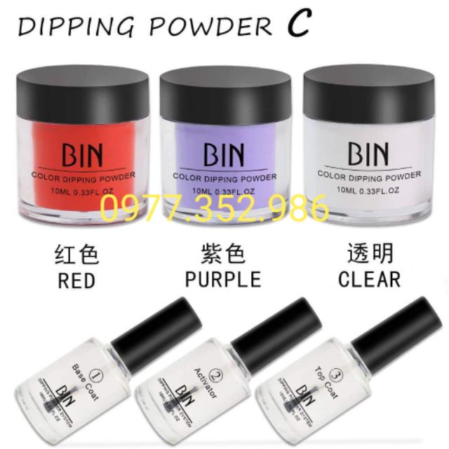 Sét Bộ 3 liên kết và 3 màu bột nhúng thương hiệu Bin