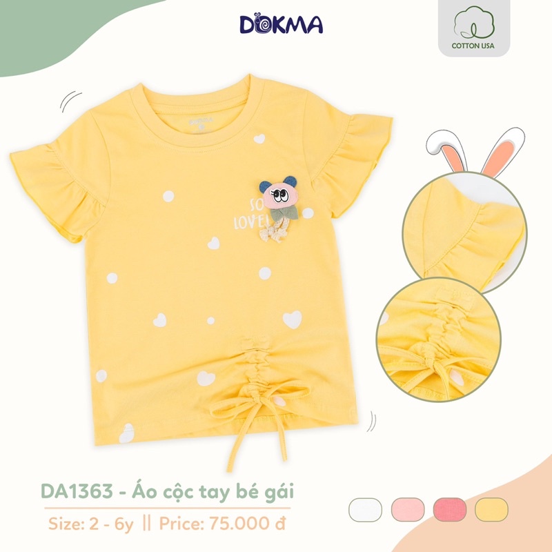 2-6Y Áo cộc tay bé gái Dokma DA1363 (11-22kg)