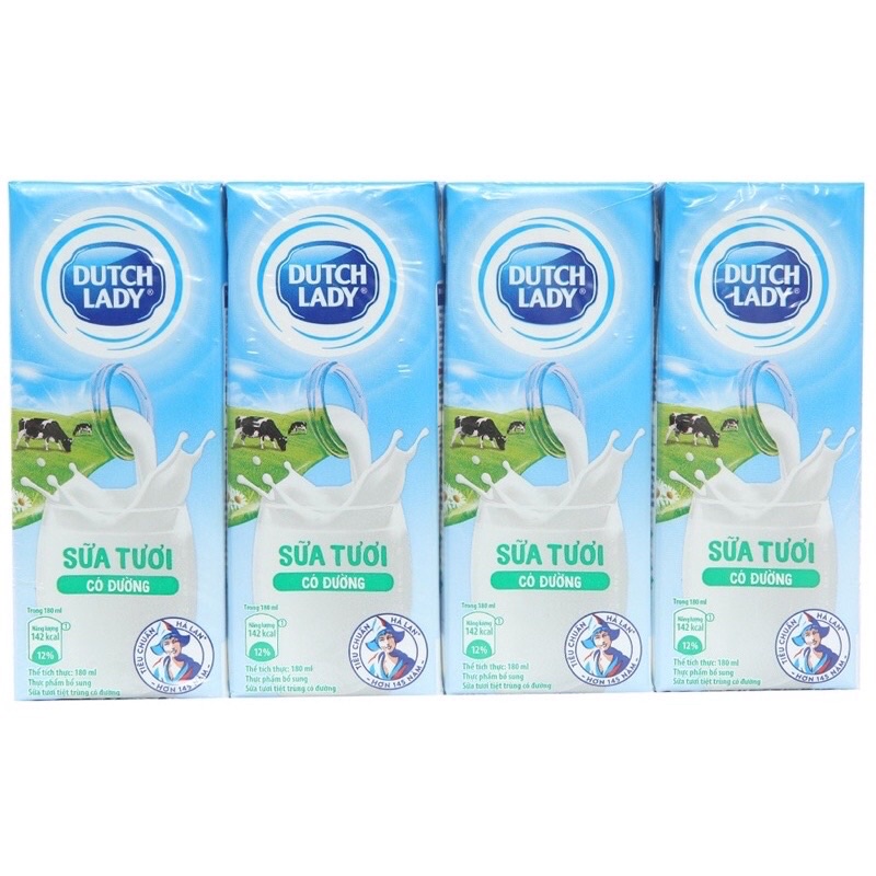 Lốc 4 hộp sữa tươi cô gái hà lan 180ml