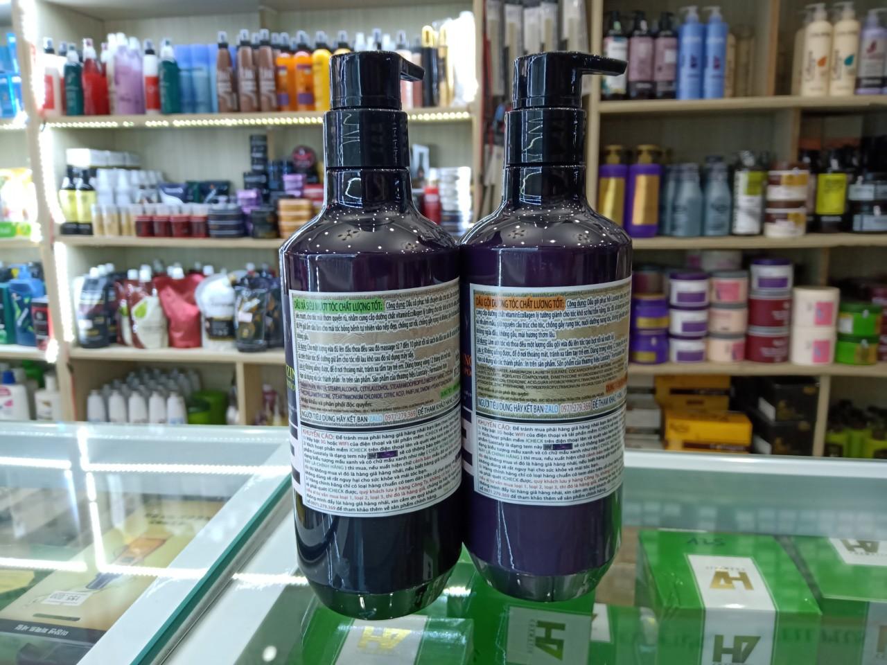 Gội xả vitamin e collagen LUSSTALY 500mlx2