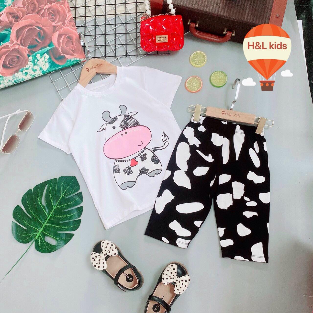 BỘ THUN NGỐ BÒ SỮA BÉ GÁI