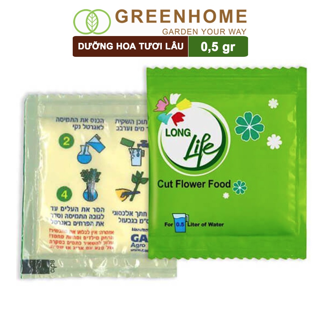 10 gói Dưỡng hoa lâu tàn Long Life, gói 5gr, hoa tươi lâu, nở bông to, không bị hôi nước
