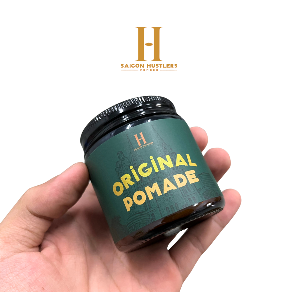 Sáp vuốt tóc nam Saigon Hustlers Pomade - Original 112g, Giữ Nếp Vừa-Cứng, Bóng Mờ, Kiểu tóc cổ điển