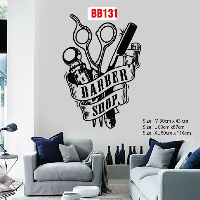 Decal dán làm đẹp cửa tiệm Barber và Salon P9