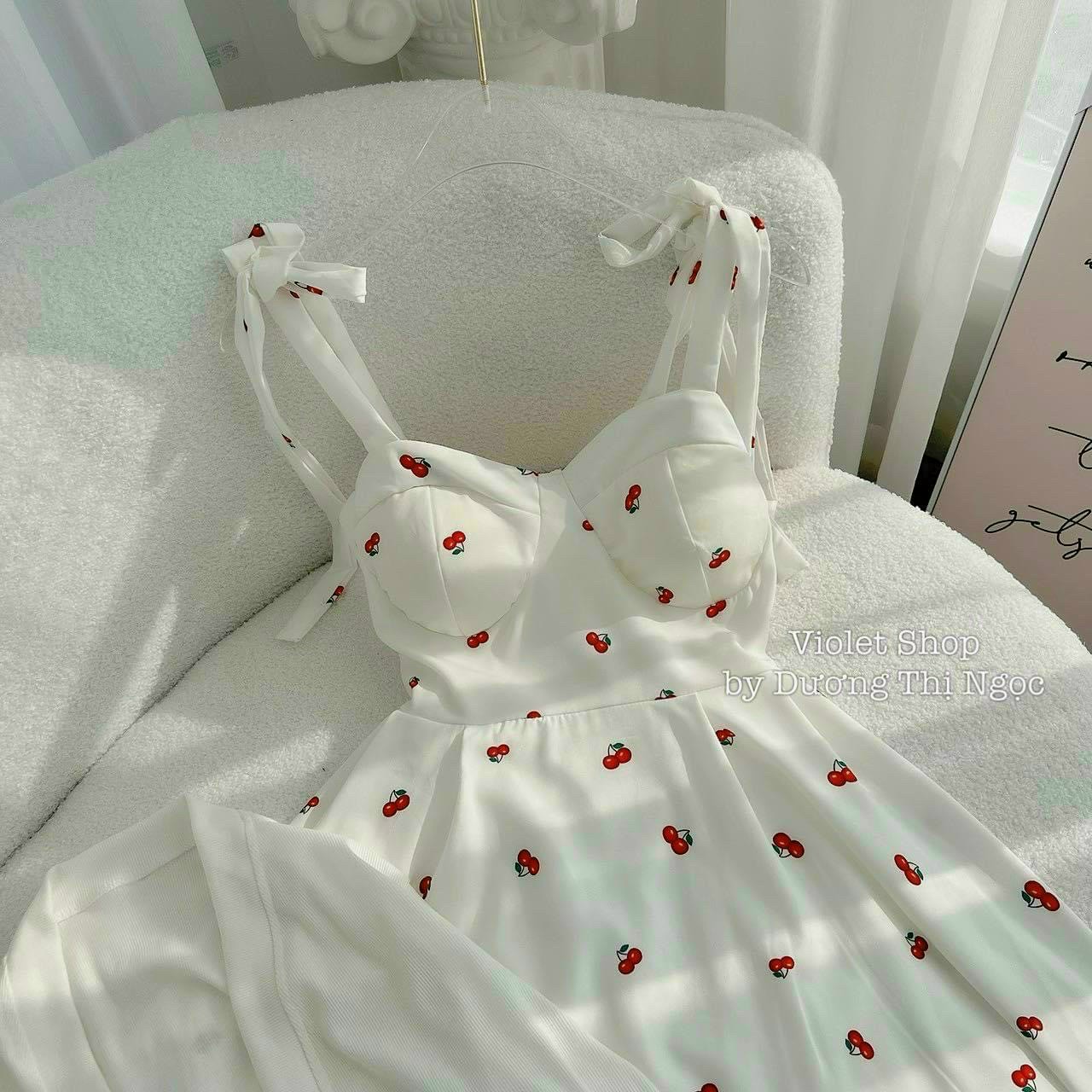 Đầm Lụa 2 Dayy Cherry Nữ Phối Khoác Gân Cực Xịn