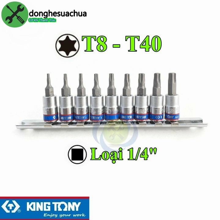 Bộ tuýp lục giác sao 1/4 Kingtony 2109PR 9 chi tiết T8-T40