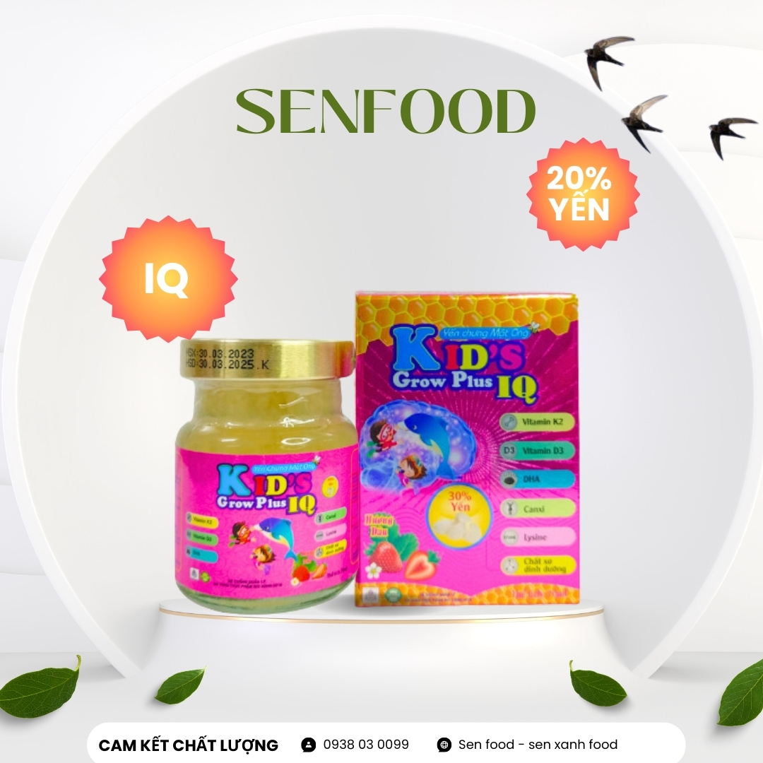 Yến sào bổ sung IQ cho bé 30% yến Kids Grow Plus 70ml