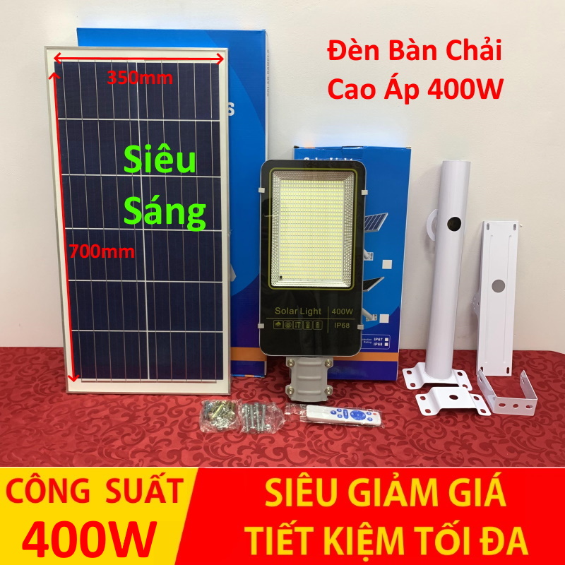 [ Siêu Sáng ] Đèn cao áp năng lượng mặt trời, đèn bàn chải năng lượng 400w ngoài trời chống nước ip68 sáng 12-15h liên tục