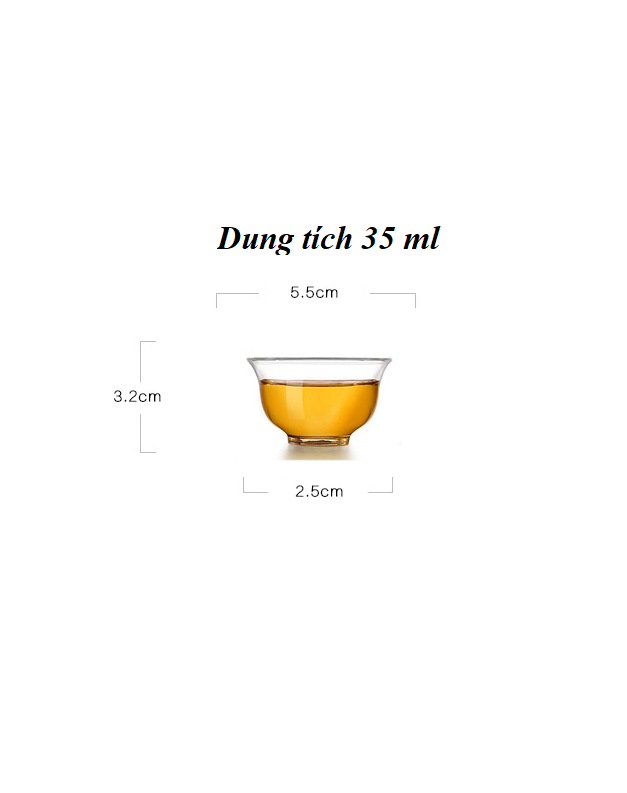 Chén Thủy Tinh Uống Trà dung tích 35 ml