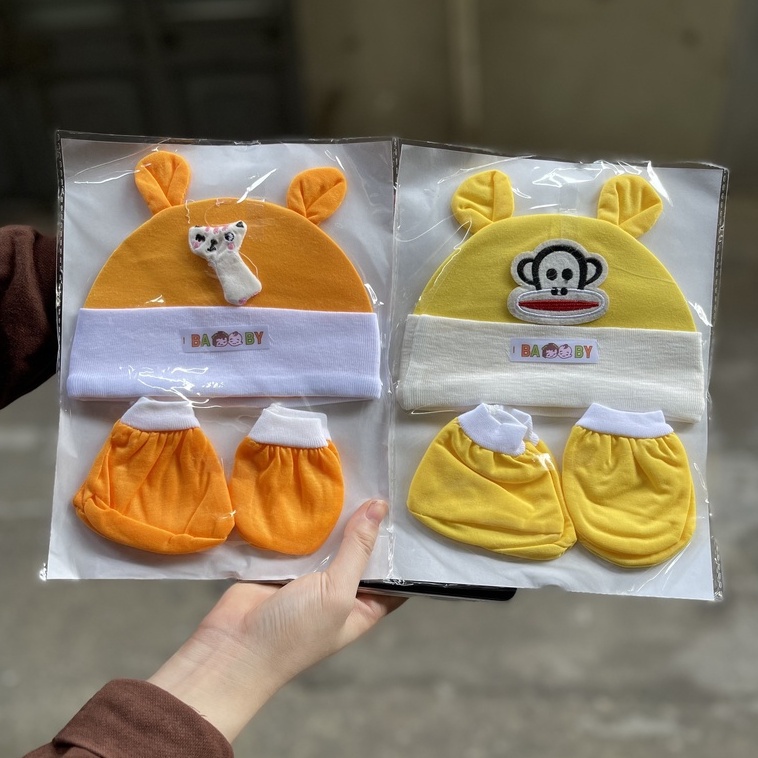 Sét bao tay bao chân kèm mũ cho bé sơ sinh