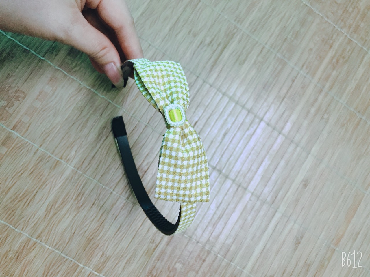 Sét 2 Bờm cài tóc vải kẻ phối nơ siêu xinh - phukienteen