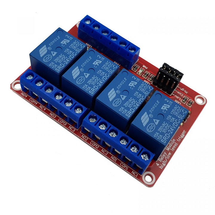 Module 4 Relay với Opto cách ly Kích H/L 24VDC 10A