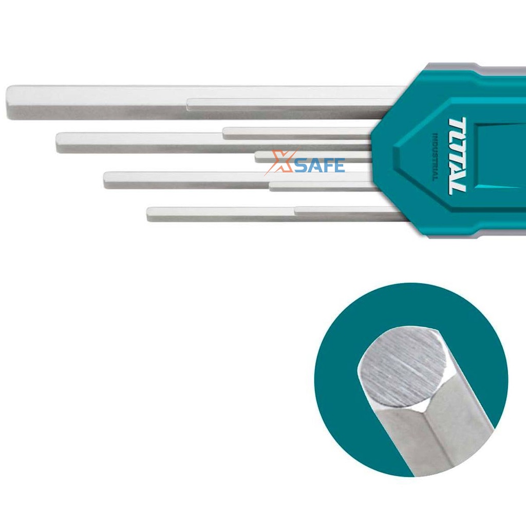 Bộ khóa lục giác đầu bằng dài TOTAL THT106192 Lục giác thép Cr-V chắc chắn, chống gãy cong, nhỏ gọn
