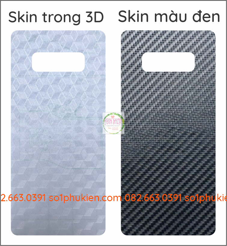 Dán carbon mặt sau Samsung Note 8 Note 9 7 FE S8 S9 Plus S7 edge 3D bảo vệ lưng máy