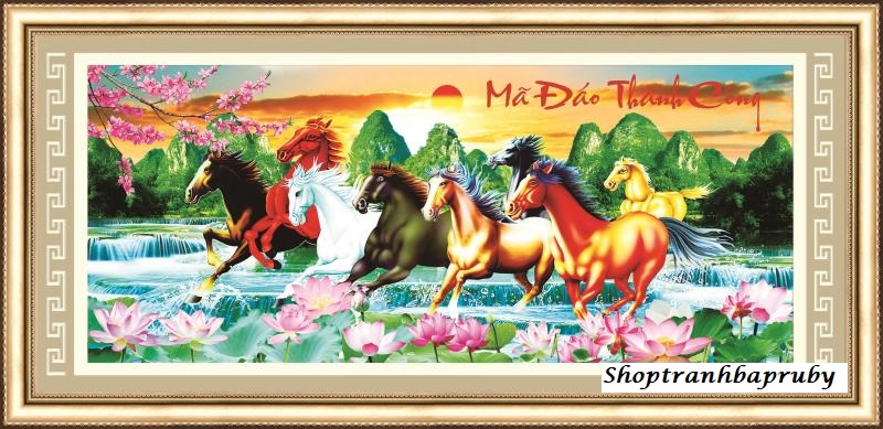 [HCM]Tranh thêu Mã Đáo Thành Công 53598 kích thước 123 x 58 cm