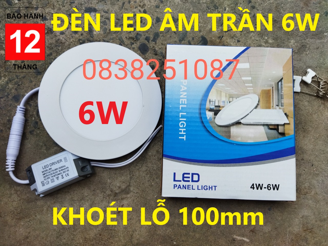 [HCM]10 ĐÈN LED ÂM TRẦN 6W TRÒN