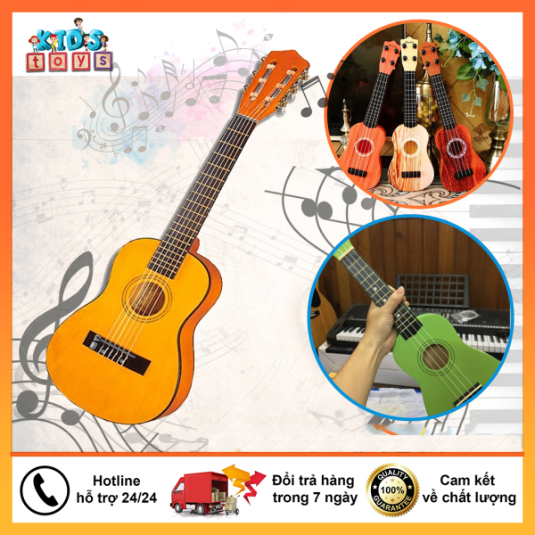 Đàn guitar mini cho bé tập nhạc [Tặng kèm vỏ đựng] đồ chơi phát nhạc âm thanh chân thực, phát triển tư duy và giáo dục trẻ em