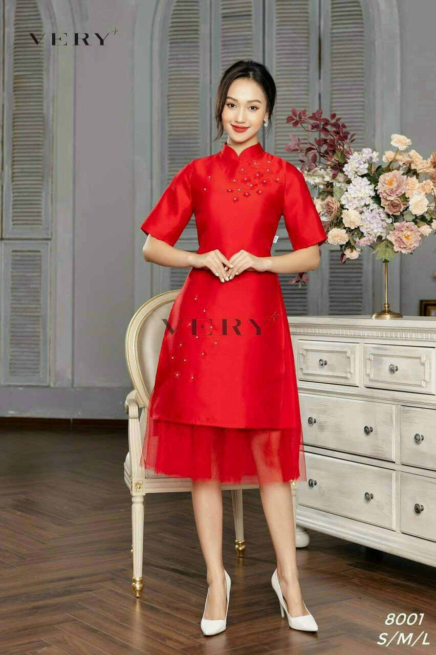 [HCM]Sét bộ áo dài tết cao cấp 2021 -HM