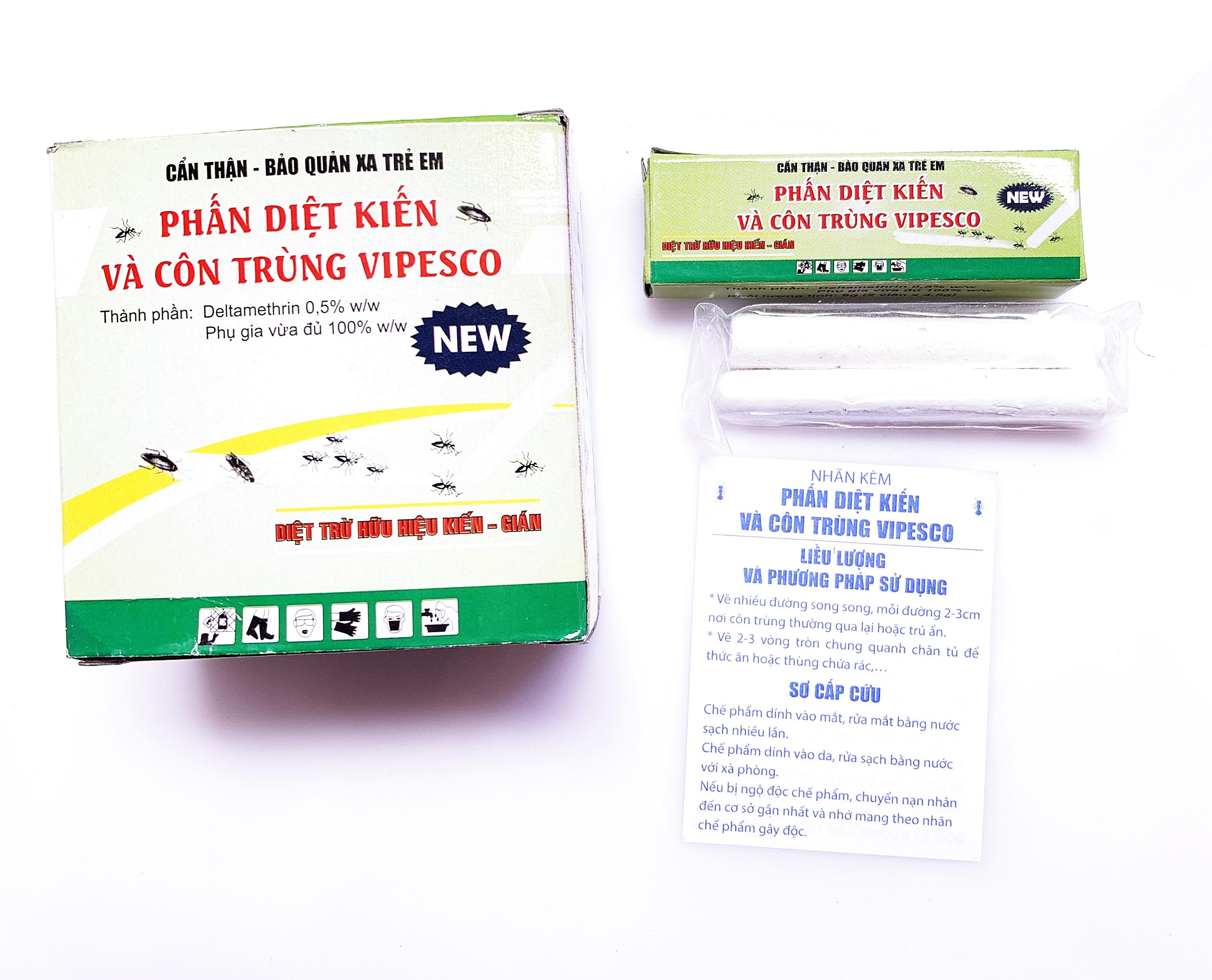 Phấn Viên Diệt Kiến Gián Côn Trùng Vipesco (Hộp 2 Viên)