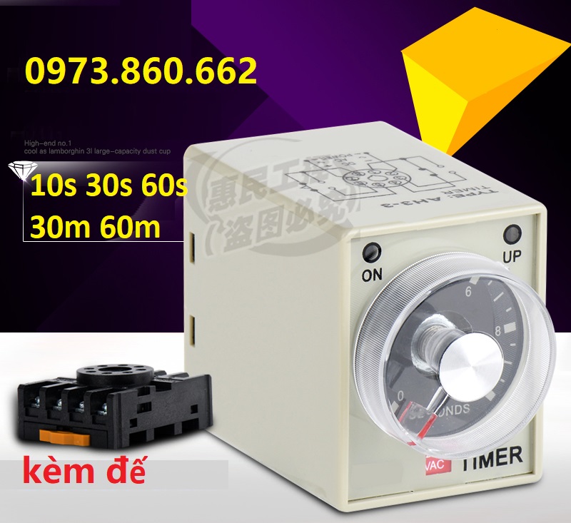 Rơ le thời gian Timer CKCTELAY 10S, 30S, 60S, 30M, 60M